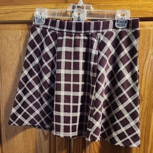 Y2K Love on a Hanger Plaid Skater Skirt - Brown and Cream